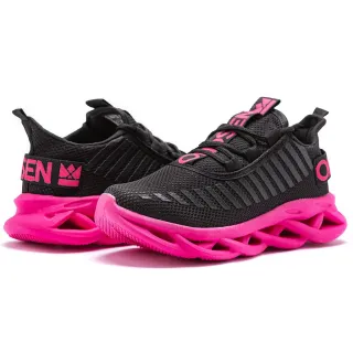 Moda fitness: Tênis Feminino Jaguar Oldsen para corrida, academia e caminhada - Preto Rosa