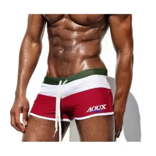 Moda praia masculina - Sunga Boxer Short Azul Mar - AQX - Azul