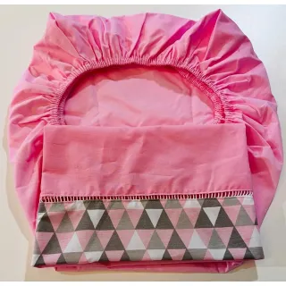 Lençol Montessoriano com fronha, jogo de 02 peças Ponto Palito - CHEVRON CINZA COM CINZA