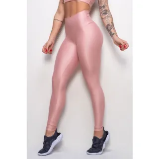 Legging Cintura Alta Cirre Brilho Molhado Couro Lycra - Azul Marinho