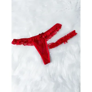 Moda Atacado: Kit de Lingerie com 3 Calcinhas Tanga em Renda e Perneira - sortidas