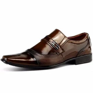 Cedro Verniz Masculino Social Sapato Dhshoes - Cedro