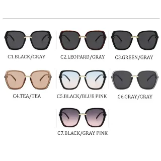 Óculos De Sol Quadrados Enormes 2020 Marca De Luxo Da Moda - C7.BLACK/GRAY PINK