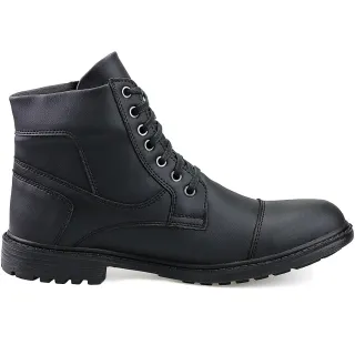 Conforto Dhshoes: Bota Coturno Masculino Casual Ajustável com Zíper e Cadarço - Preto