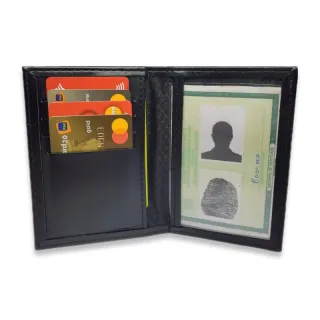 Porta Cartões de Couro Slim Masculino e Feminino - Café Tamanho CNH