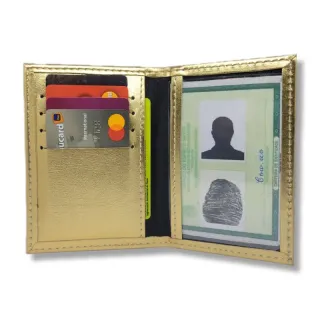 Porta Cartões de Couro Slim Masculino e Feminino - Café Tamanho CNH