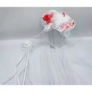 Saia feminina de noiva infantil com tiara e véu para o Halloween - Único