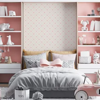 Adesivo Autocolante Coração Nude Bege Quarto Sala Papel de Parede Lavável 1m x 50cm - Único