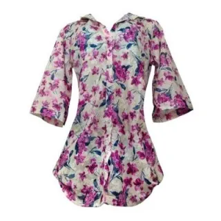 Camisa Feminina Botão Bata Camisão Saida de Praia - Cor 9 - Marrom