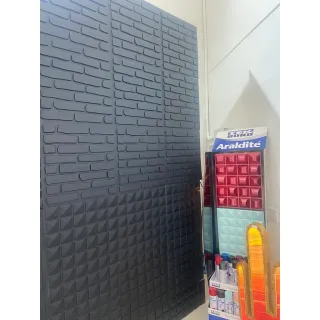 Painel 3D Revestimento Parede Gesso Luxo - Kit com 10 Placas - Estrela Preta