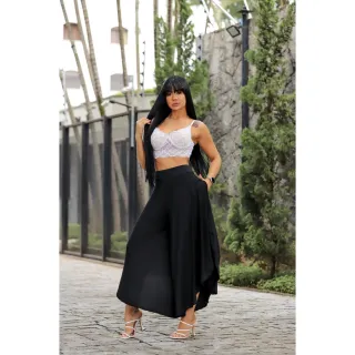 Lançamento: Calça Pantalona Feminina Cintura Alta em Malha Viscolycra - Unico ( veste 38 ao 48)