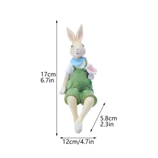 Estátuas de Coelhos Decorativos - Miniaturas de Resina para Jardim - Único