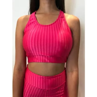 Legging Fitness Academia Conjunto Top 3D Feminino P a GG - Preto