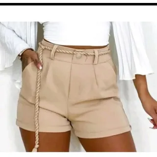 Cordinha shorts alfaiataria feminino - Amarelo