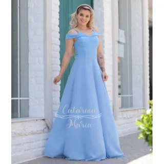 Várias cores Vestido longo festa madrinha formatura ciganinha JD serenity tifany marinho rose menta - Verde Petroleo