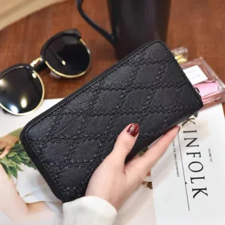 Carteira Feminina Com Zíper em Couro - Bolsa de Moeda com Alça - Modelo/Cores/Tamanho Aleatório