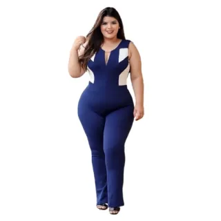 Oferta Macacão Feminino Longo Chic Festa Roupas Femininas - Bordô