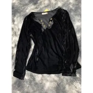 Blusa de veludo manga longa outono inverno LY-6302 - Azul Marinho