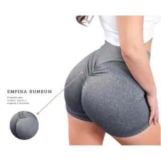 Short Academia Feminino Legging Levanta BumBum Franzido - Rosa