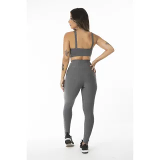 Roupas Fitness Feminino Conjunto Legging e Top para Academia - Preto