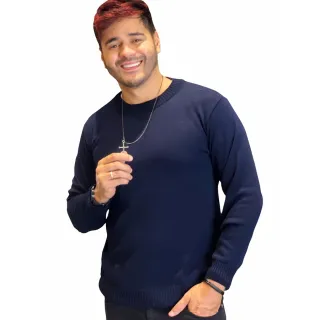 Trico Masculino Sueter Manga Longa Tamanhos M - G - GG Qualidade - Azul Royal