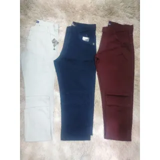 Calça Masculina Sarja Lycra - Tamanhos 36-48 - Vinho