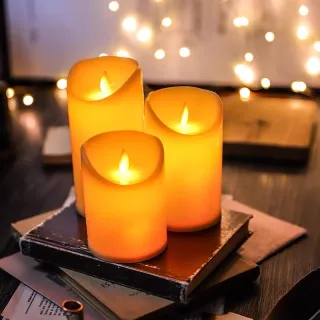 Decorativa Realista Cilíndrica Led Vela Luminária Chama - 10cm