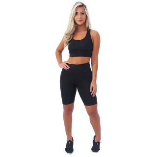 Raryel Conjunto Feminino Suplex Liso: Bermuda Ciclista + Top - G - 40/42