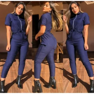 Promoção Macacão Jogger Feminino Blogueirinha Militar Inverno - Caramelo