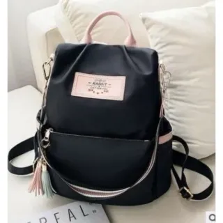 Alça de ombro com pingente para mochila escolar 'rabbit' - Preto