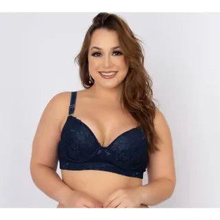 Sustentação Plus Size: Sutiã de Renda Reforçado com Bojo e Aro - Vermelho