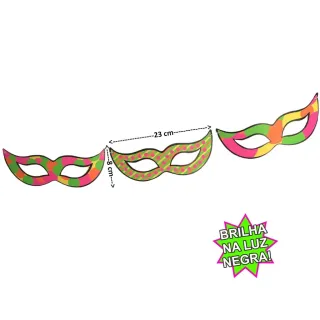Pronta Entrega Varal Neon Máscara Carnaval Decorativo - Único