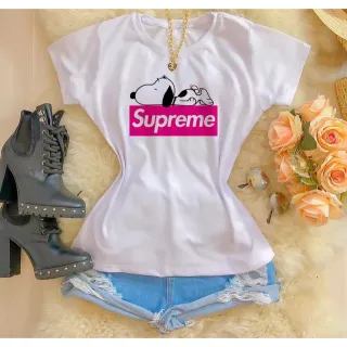 Moda feminina atacado: blusinha t-shirt básica com personagem - P ao GG - STIBRILHO