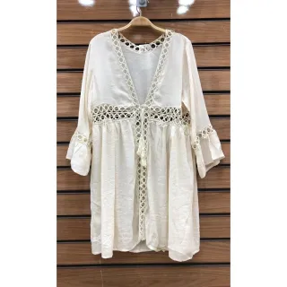 Moda Luxo Feminina: Kimono Curto Banho Piscina - Verao 661 - Preto