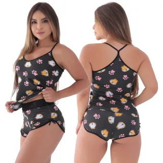 Pijama Sensual Algodão Paris Kit 3 Baby Doll - M 36/38