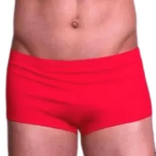Moda Praia Sunga Boxer Proteção UV Poliamida Forro Cordão Ajuste - Vermelha