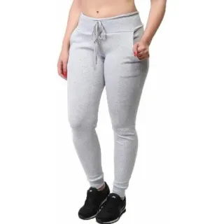 Moletom Feminino Flanelado Algodão - Calça Casual Treino Caminhada - Cinza