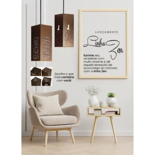 Modelos diferentes de pendentes moderno rústico em madeira para sala - Soquete E27 - Flores