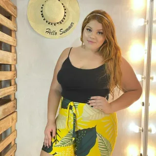 Shortinho Malha Crepe Estampado com Elástico na Cintura - Kit Lote 10 - Kit com 5