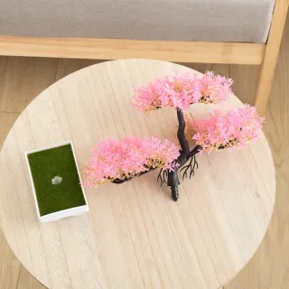 Plantas Plásticas Bonsai Verdes para Decoração de Casamento - Flores Artificiais - Vermelho roxo