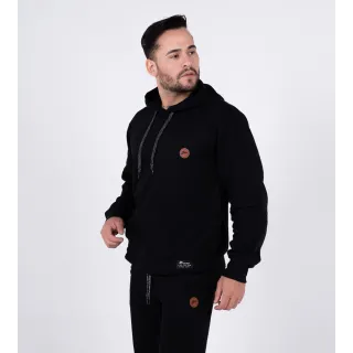 Blusão Masculino Canguru Preto em Moletom - G