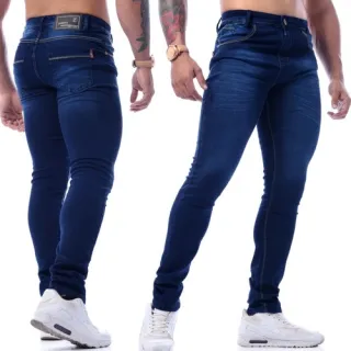 Calça Jeans Slim Masculina Casual Básica - Preto