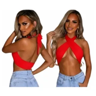 Top Transpassado com Bojo Decote Cruzado - TOPX - Branco