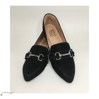 Sapato Mocassim Feminino Social Preta - Rasteirinha Sandália Casual - ABS PRETO