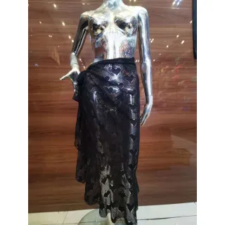 Moda Praia Saia Longa de Renda com Amarrar Nó - Rose