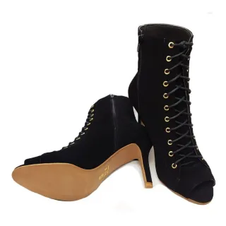 Promoção Bota Ankle Boot Feminina Cano Curto Preta e Marrom Café - Preta Sude