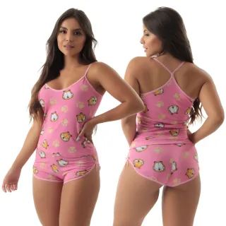 Pijama Sensual Algodão Paris Kit 3 Baby Doll - M 36/38