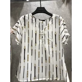 Blusa Evangélica Manga Curta Feminina Social com Botão - Branco