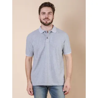 Camisa Masculina Lisa Piquet Gola Polo Básica - Preto