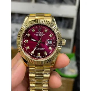 Relógio Rolex Luxo Masculino Dourado com Fundo Preto - Dourado